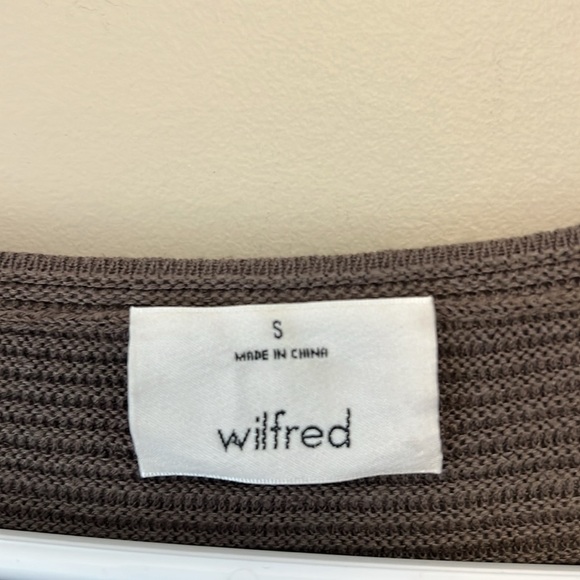 Aritzia Wilfred Brown Striped Long Sleeve Sweater size S - Picture 4 of 9